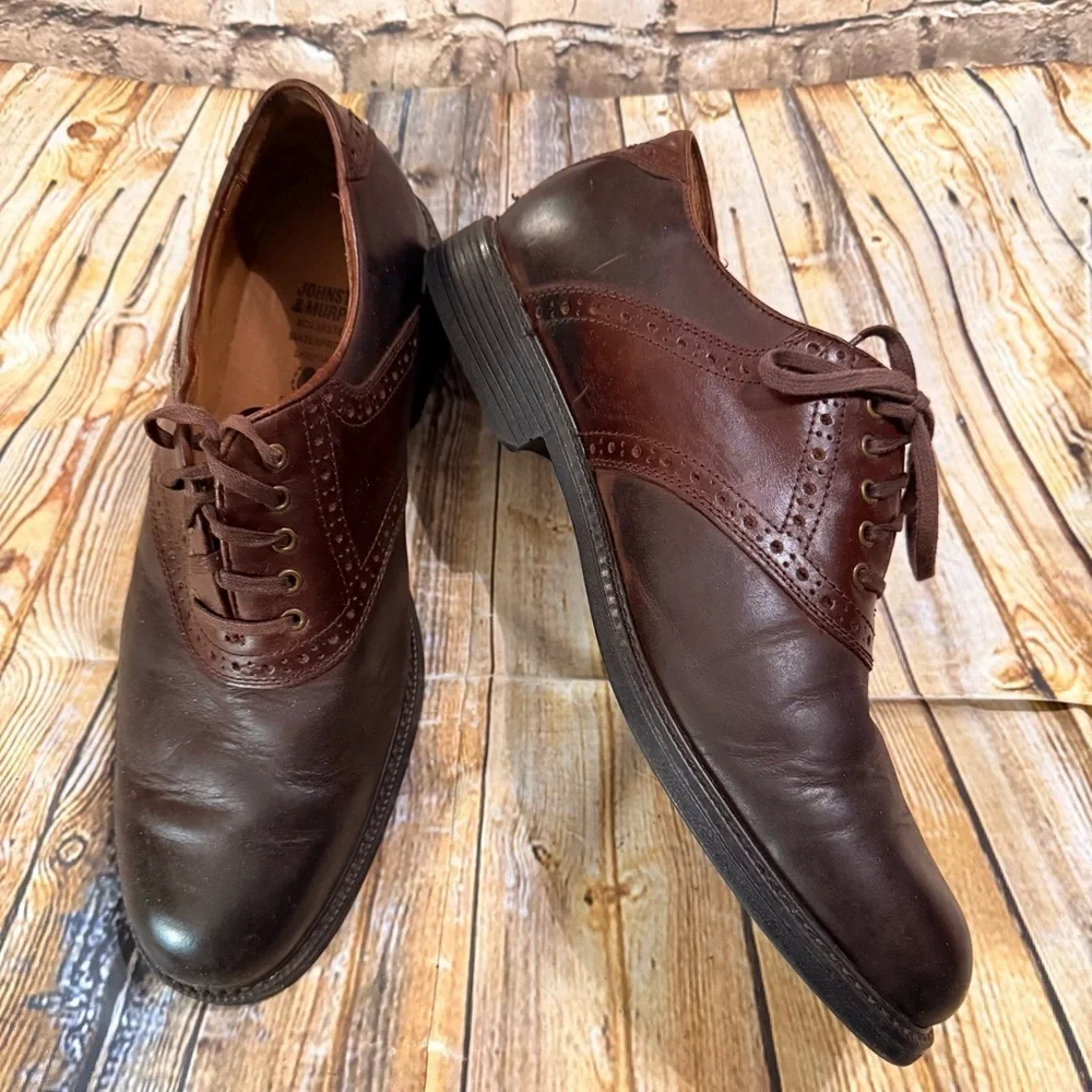 Johnston & Murphy Brown Leather Oxfords Mens Size 9.5